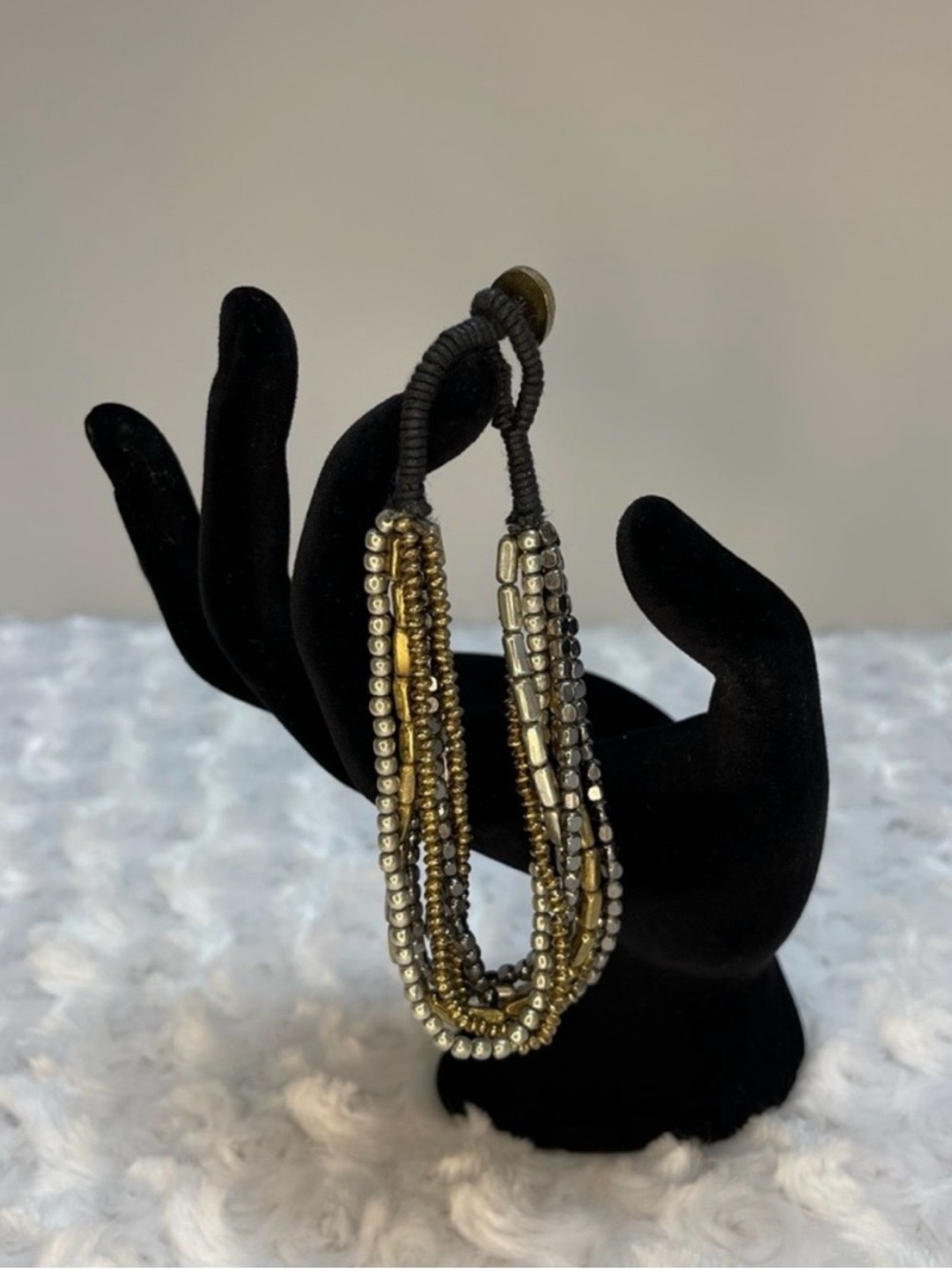 Park Lane Women's Gold Silver Gunmetal Metallic Beaded Multi-Strand Bracelet
